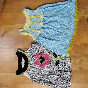 Kids Headquarters 2 Pack Girls Summer Floral Casual Sleeveless Dresses Size 5